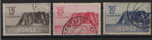 Norwegen, Mi.- Nrn.: 159- 61, gestempelt, selten!