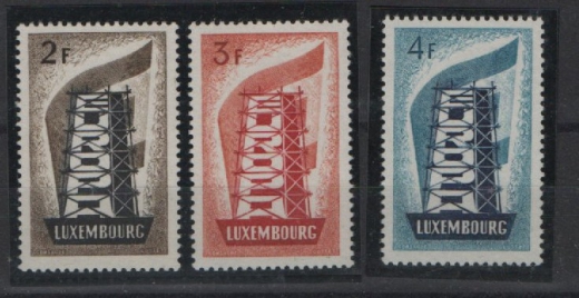 Luxemburg, 1956, Mi.- Nr.: 555- 57, **! Selten!