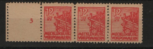 MVP, 1946, Mi.- Nr.: 36 z L (mit anhängendem Leerfeld!!!), **! Luxusstück! Sehr selten!