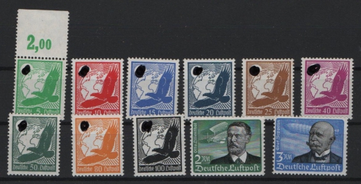 III. Reich, 1934, Mi.- Nr.: 529- 539, **, 538- 539 tiefstgeprüft Schlegel BPP! Qualitätssatz! Selten!