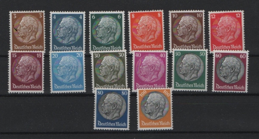 III. Reich, 1933, Mi.- Nr.: 482- 495, **, Fotoattest Schlegel BPP; e+e! Qualitätssatz! Selten!