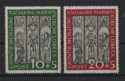 BRD, 1951, Mi.- Nrn.: 139- 140, Marienkirche, **!