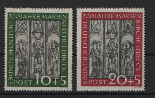 BRD, 1951, Mi.- Nrn.: 139- 140, Marienkirche, **!