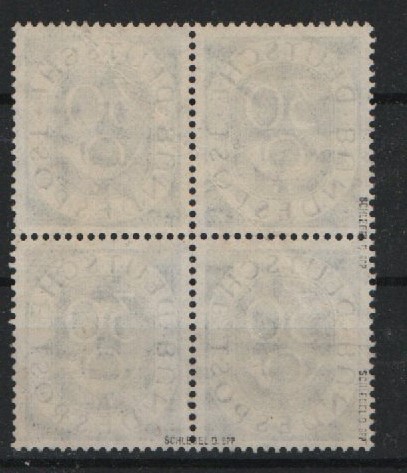 BRD, 1951, Mi.- Nr.: 132 im 4er- Block, gestempelt! Tiefgeprüft Schlegel BPP! Gutes Bedarfsstück, selten!