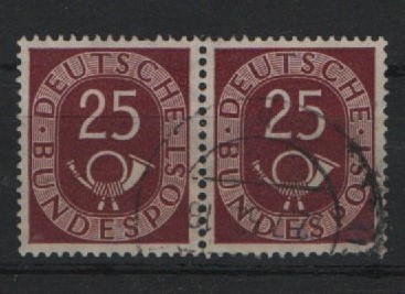 BRD, 1951, Mi.- Nr.: 131 im waager. Paar, gestempelt! Tiefgeprüft Schlegel BPP! Gutes Bedarfsstück, selten!