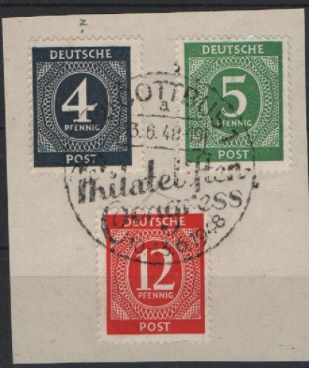 Allierte Besetzung / Kontrollrat, 1946, Mi.- Nr.: 914 b, u.a. auf Briefstück, Farbbefund Bernhöft ARGE! Luxusstück!