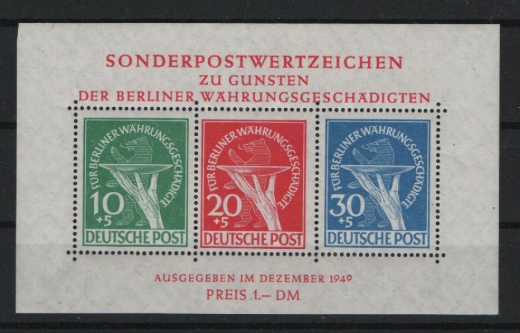 Berlin, 1949, Mi.- Nr.: Bl. 1 , **, mit akt. Fotobefund Schlegel BPP! e+ ....! Kabinettstück!