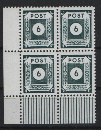 Ost- Sachsen, 1945, Mi.- Nr.: 43 C, im ER-4er- Block! **, K.- Befund Dr. Jasch BPP: echt + ....! Kabinettstück!