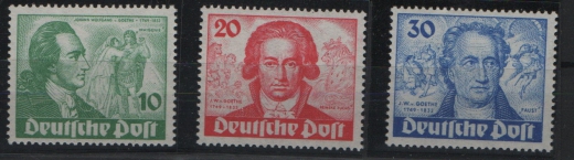 Berlin, 1949, Mi.- Nrn.: 61- 63, **, kpl. Satz, je tiefstgeprüft Schlegel BPP! Luxussatz!