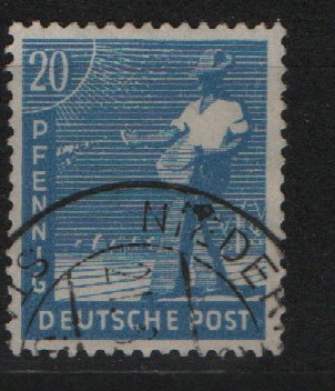 Kontrollrat, 1947, Mi.- Nr.: 950 b, gestempelt, Farbgeprüft Bernhöft / tiefgeprüft Schlegel BPP! Kabinettstück, sehr selten!