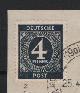 Allierte Besetzung / Kontrollrat, 1946, Mi.- Nr.: 914 b, u.a. auf Briefstück, Farbbefund Bernhöft ARGE! Luxusstück!