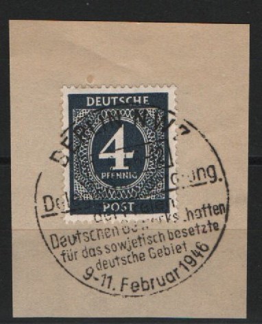 Allierte Besetzung / Kontrollrat, 1946, Mi.- Nr.: 914 b, u.a. auf Briefstück, Farbbefund Bernhöft ARGE! Luxusstück!