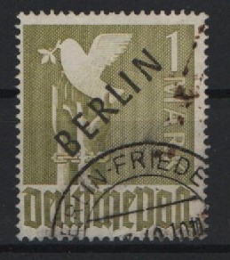 Berlin, 1948, Mi.- Nr.: 17, 1 Mk. Schwarz- Aufdruck, gestempelt! Geprüft Schlegel BPP! Bedarfsstück!