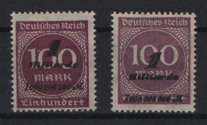 DR, Infla, 1923, Mi.- Nr.: 331a (und b), **, a signiert HK (= Heinrich Köhler), seltene Marke!