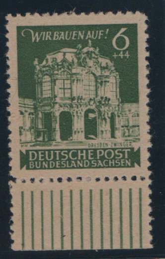 Ostsachsen, 1946, Mi.- Nr.: 64 b F, postfrisch mit Fotoattest Dr. Jasch BPP, echt und einwandfrei!