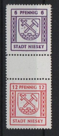 Deutschland- OST, Lokalausgaben, Niesky, 1945, Mi.- Nr.: SZ 6, **, Luxusstück!