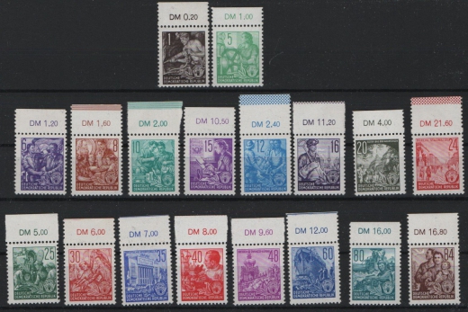 DDR, 1953, Mi.- Nrn.: 362- 379 je vom OR!, **, kpl. Satz, in Luxusqualität