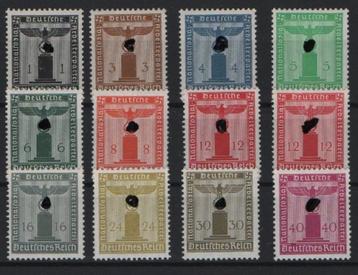 DR / III. Reich, 1938, Dienstmarken, Mi.- Nrn.: 144- 154, kpl. Satz, **