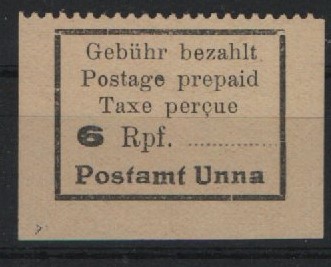 Lockalausgaben, West, 1945, Unna, Mi.- Nr.: 2, **, mit Signum, seltene Ausgabe!