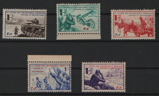 Spendenvignetten / Private Ausgaben, 1942, Mi.- Nrn.: VI- X, **, Kabinettsatz!