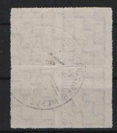 SBZ, West- Sachsen, 1945, Mi.- Nr.: 117 DX, im 4er- Block, gestempelt, 1 Marke tiefstgeprüft Dr. Jasch BPP! Luxusstück! RR!