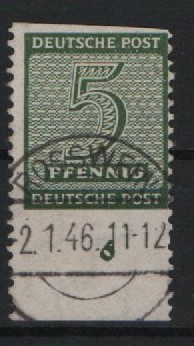 SBZ, West- Sachsen, 1945, Mi.- Nr.: 116 BX, mit Ur, gestempelt, tiefstgeprüft Ströh BPP! Luxusstück! RR!