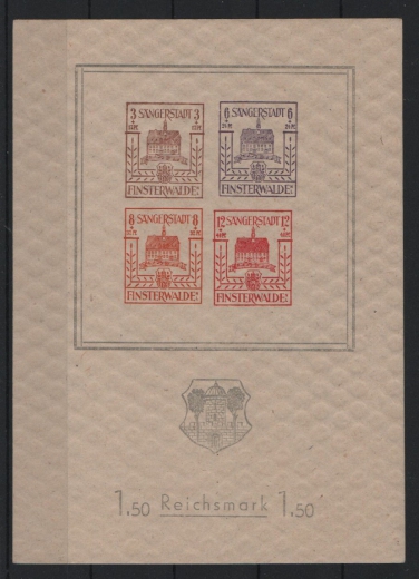 Deutschland- OST, Lokalausgaben, Finsterwalde, 1946, Mi.- Nrn.: Bl. 1, **, Kabinettstück!