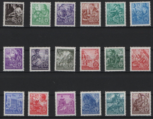 DDR, 1953, Mi.- Nrn.: 362- 379, **,  Der I. 5- Jahrplansatz, kpl. Qualitätssatz!