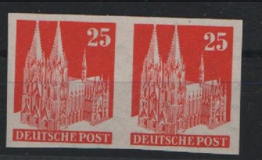 Bizone, 1948, Mi.- Nr.: 87IV WU (2x, im waagerechten Paar), **, je tiefstgeprüft Salomon BPP! Sehr selten!