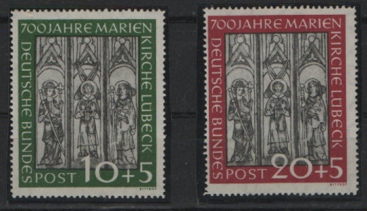 BRD, 1951, Mi.- Nrn.: 139- 140, Marienkirche, **! Kabinettsatz!
