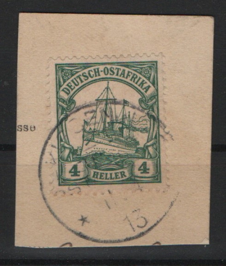 Dt. Kolonien, Stempel, DOA, 1913, Kissenji auf Briefstück, HB: 225 €