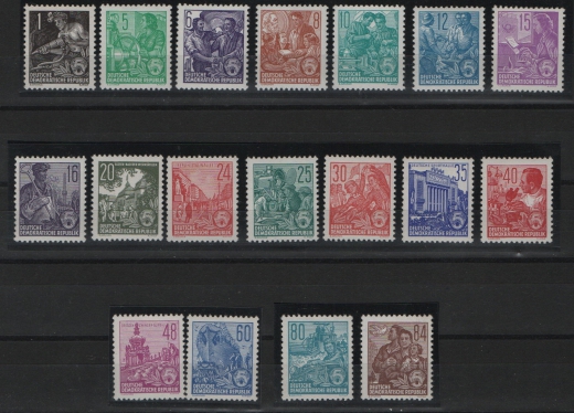 DDR, 1953, Mi.- Nrn.: 405- 422, **,  Der II. 5- Jahrplansatz, kpl. Qualitätssatz!