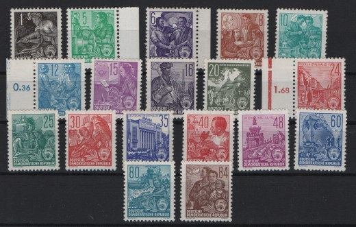 DDR, 1953, Mi.- Nrn.: 405- 422 (incl. 413 XII!), **,  Der II. 5- Jahrplansatz, kpl. Qualitätssatz!