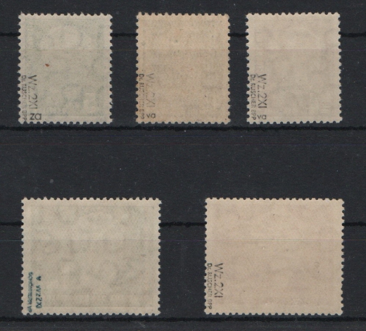 DDR, 1952, Mi.- Nrn.: 322- 326, II. Piecksatz, **, je tief(st)geprüft BPP! Luxussatz! Selten!