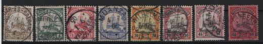 Dt. Kolonien, DOA, 1905, Mi.- Nrn.: 22- 29, gestempelt, selten!