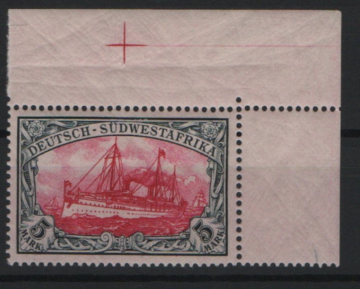 Dt. Kolonien, DSWA, 1901, Mi.- Nr.: 23 mit ER! **, tiefstgeprüft Bothe BPP! Selten!