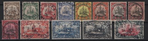 Dt. Kolonien, Kamerun, 1900, Mi.- Nrn.: 7- 19, gestempelt! Mi.- Nrn.: 18 signiert, 19 geprüft Bothe BPP! Sehr Selten!