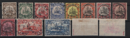 Dt. Kolonien, Kamerun, 1900, Mi.- Nrn.: 7- 19, gestempelt! Mi.- Nrn.: 18 signiert, 19 geprüft Bothe BPP! Sehr Selten!