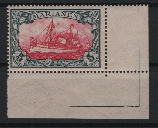 Dt. Kolonien, Marianen, 1901, Mi.- Nrn.: 19, **, mit ER! Sehr selten!