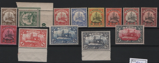 Dt. Kolonien, Togo, 1900, Mi.- Nrn.: 7- 19, *, sehr selten!