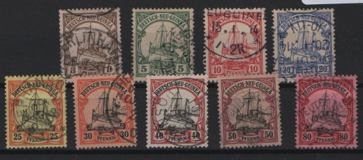 Dt. Kolonien, DNG, 1900 / 1901, Mi.- Nr.: 7- 15, gestempelt! Selten!