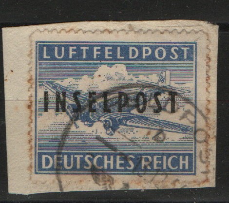 III. Reich, Feldpost / Inselfeldpost, 1944, Mi.- Nr.: 8 BI auf Briefstück, geprüft Petry BPP! Kabinettstück!