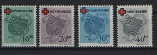 FRZ - Württemberg- Hohenzollern, 1949, Mi.- Nrn.: 40 A - 43 A, **, Qualitätssatz!