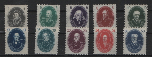 DDR, 1950, Mi.- Nrn.: 261- 270, (mit 266b) der Akademiesatz, **, je tief(st)gepr. Dr. Ruscher BPP!, Qualitätssatz!