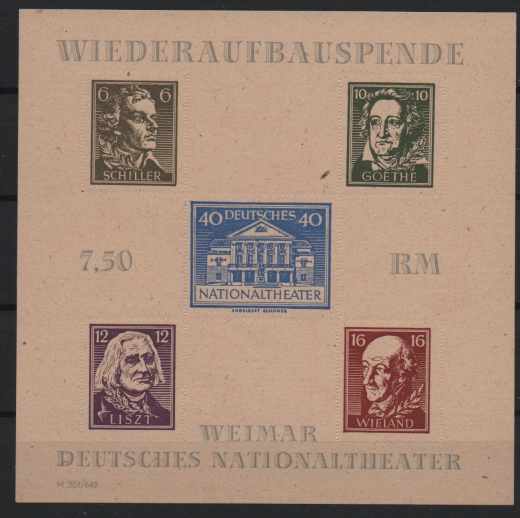 Thüringen, 1946, Bl. 3 Bb ya, **, mit akt. Fotoattest Dr. Jasch BPP: echt + ...., Kabinettstück. Selten!