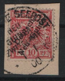 Dt. Kolonien, DNG, 1900, Mi.- Nr.: 3 b auf Briefstück mit Stempel Deutsche Seepost Neu Guinea Zweiglinie, sehr selten!