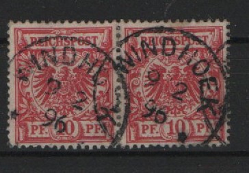 Dt. Kolonien, DSWA, 1896, Mi.- Nr.: VS 46 (2x), gestempelt! Selten!