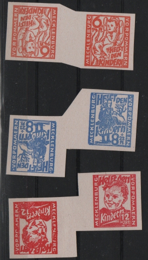 MVP, 1945, Mi.- Nrn.: 26aKZU, 27aKZU + 28KZU (a/b), kpl. Satz **, Fotoattest Kramp BPP: echt + ... Top- Raritäten!