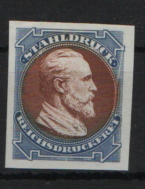 DR / Weimar, ca. 1925, Probedruck / Maschinenprobe in blau / braun (*), tiefgeprüft Ludin BPP! Selten! Qualitätsstück!