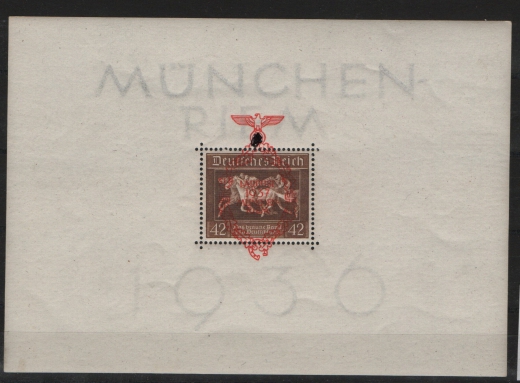 III. Reich, 1937, Mi.- Nr.: Bl. 10, **!, tiefgeprüft Schlegel BPP! Qualitätsstück! Selten!